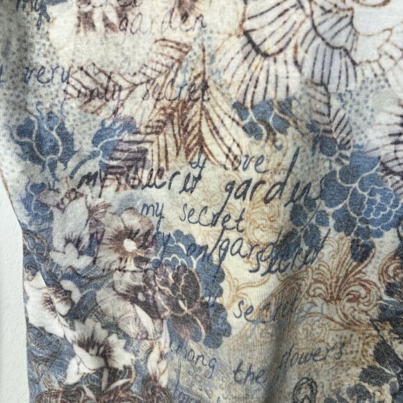 Vintage 90s Y2K Long Sleeve Top Pastel‎ Floral Fairy Embellished Size Medium - Picture 6 of 11